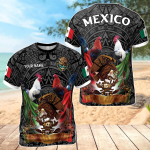 Personalized Mexico Tattoo Tribal Mexico Coat of Arms Men's T-shirt