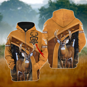 Deer Hunting All Over Hoodie, Personalized Buck Hunter