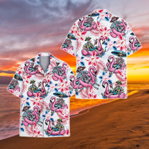 Flamingo Hawaiian Shirt Shorts, Flamingo Button Up Shirt, Bird Hawaiian Shirt, Gift for Flamingo Lovers