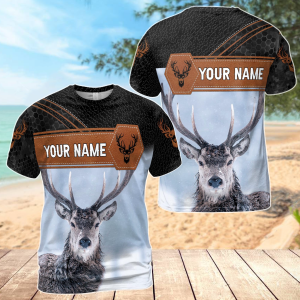 Personalized Hunting Deer Ice Band Men's T-Shirt