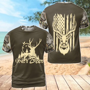 Personalized Only Deer Camouflage Pattern Men's T-shirt