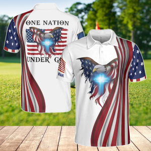 Personalized Man Play Golf Golden Pattern Men's Polo Shirt