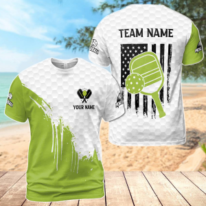Personalized America Patriotic Pickleball Team Men's T-shirt